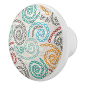 刺繍のファンシーでしわくちゃな紙 セラミックノブ (右)