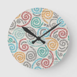 刺繍のファンシーでしわくちゃな紙 ラウンド壁時計