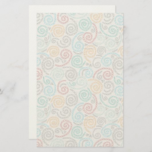 刺繍のファンシーでしわくちゃな紙 便箋 (正面/裏面)