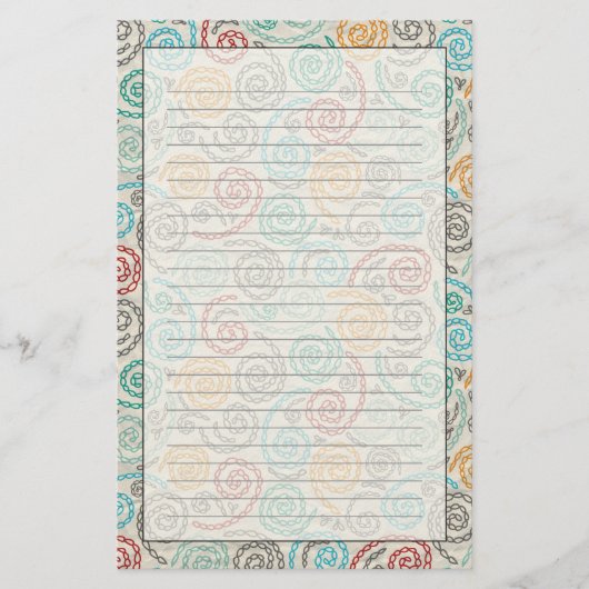 刺繍のファンシーでしわくちゃな紙 便箋 (正面)