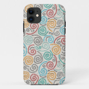 刺繍のファンシーでしわくちゃな紙 iPhone 11 ケース
