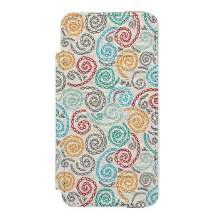 刺繍のファンシーでしわくちゃな紙 iPhone SE/5/5sウォレットケース