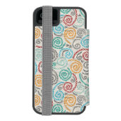 刺繍のファンシーでしわくちゃな紙 INCIPIO iPhoneウォレットケース (フォリオ裏面)