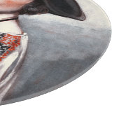 刺繍のブラウスを着た女性 カッティングボード (角)