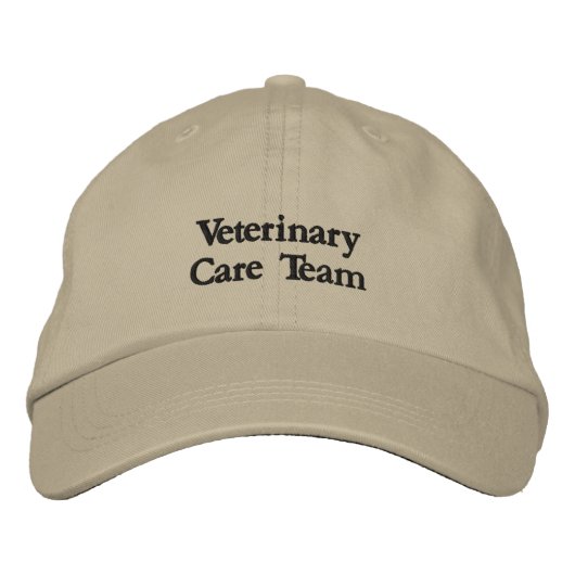 刺繍の入った「Veterinary Care Team」キャップ 刺繍入りキャップ (正面)