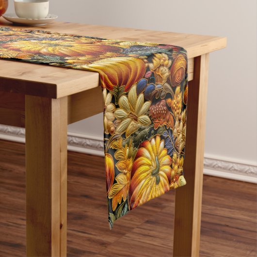 刺繍の外観の大きな感謝祭テーブルクロス ショートテーブルランナー (インサイチュ)