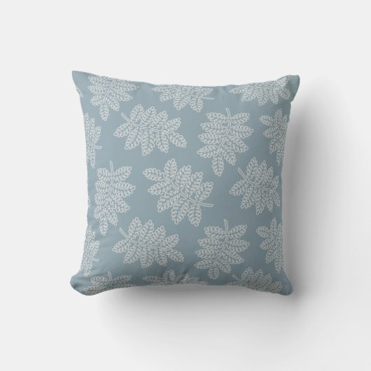 刺繍の植物画 - ブルー クッション (正面)