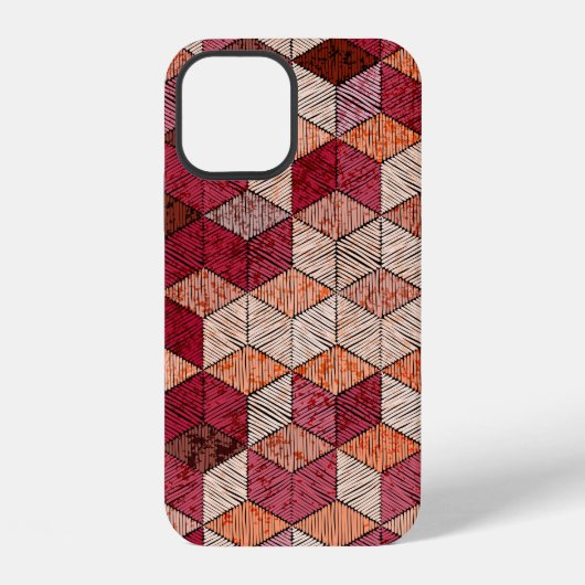 刺繍の継ぎはぎ縫い模様。ボヘミアン。  iPhoneケース (裏面)