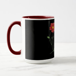 刺繍の花開き マグカップ