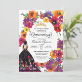 刺繍の花 水彩 フラワーのキンセアニエラ 招待状 (スタンド正面)