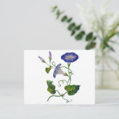 刺繍の青い朝顔 ポストカード (スタンド正面)