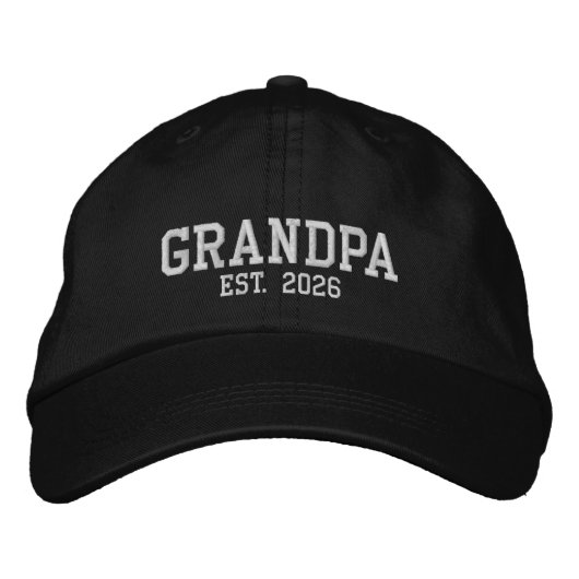 刺繍の「GRANDPA」ベースボールキャップ(創設年) 刺繍入りキャップ (正面)