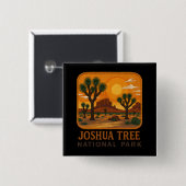 刺繍へようこそJoshua Tree National USA 缶バッジ (正面&裏面)