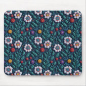 刺繍をした花 マウスパッド (正面)