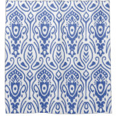 刺繍を施したシームレスな模様。イカットファブリック。エト シャワーカーテン (正面)