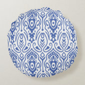 刺繍を施したシームレスな模様。イカットファブリック。エト ラウンドクッション (裏面)