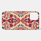刺繍を施したシームレスな模様。イカットファブリック。エト Case-Mate iPhoneケース (裏面 (横))
