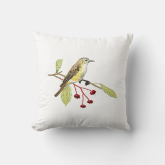 刺繍を模した鳥の形のクッションカバー クッション