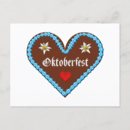 刺繍オクトーバーフェストミュンヘンジンジャーパンハート ポストカード