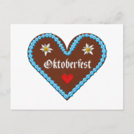 刺繍オクトーバーフェストミュンヘンジンジャーパンハート ポストカード