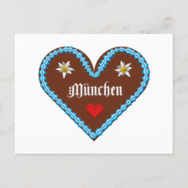 刺繍オクトーバーフェストミュンヘンジンジャーパンハート ポストカード