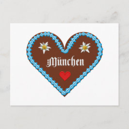 刺繍オクトーバーフェストミュンヘンジンジャーパンハート ポストカード