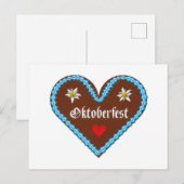 刺繍オクトーバーフェスト ミュンヘン クッキー ハート ポストカード (正面/裏面)