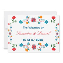 刺繍カラフルフローラ結婚デザイン