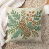 刺繍クリスマスフローラスポリピネコン クッション (ブランケット)
