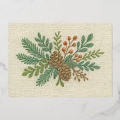 刺繍クリスマスフローラスポリピネコン 箔シーズンカード (裏面)