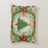 刺繍クリスマス装飾用クッションフェスティバルホリデー アクセントクッション (裏面(縦))
