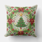 刺繍クリスマス装飾用クッションフェスティバルホリデー クッション (正面)