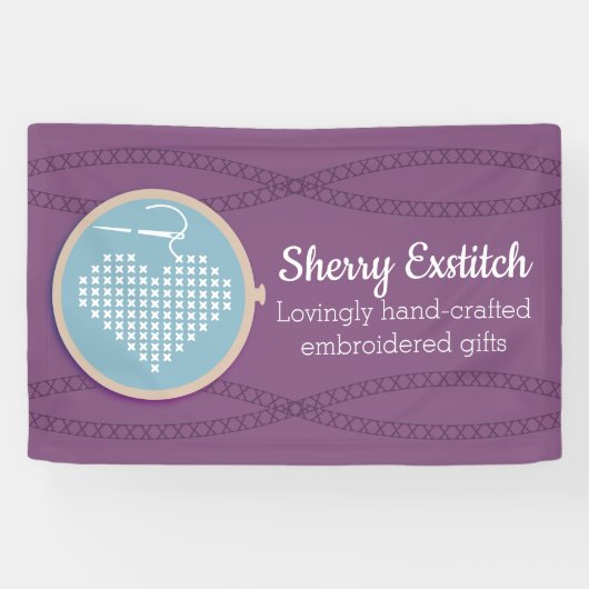 刺繍クロステッチクラフトショーブースディスプレイ 横断幕 (横)