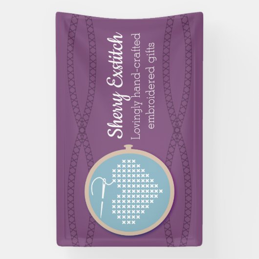 刺繍クロステッチクラフトショーブースディスプレイ 横断幕 (縦)