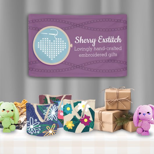 刺繍クロステッチクラフトショーブースディスプレイ 横断幕