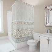 刺繍グリッド背景テクスチャ シャワーカーテン (インサイチュ)