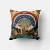 刺繍スタイル観覧車と風光明媚なランドスキャップ クッション (裏面)