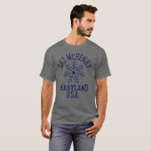 刺繍スノーフレークMcHenry Maryland USAホワイト1 Tシャツ (正面フル)