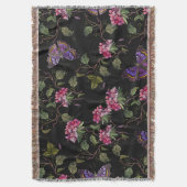 刺繍ダトゥラ花:植物芸術 スローブランケット (正面縦)