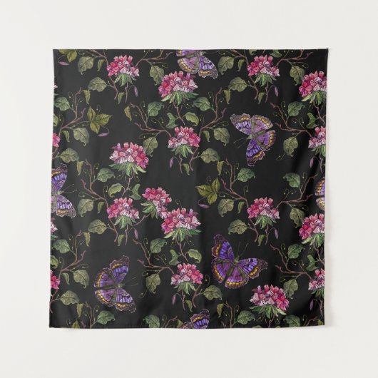 刺繍ダトゥラ花:植物芸術 タペストリー (正面)
