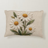 刺繍デイジーの花開く アクセントクッション (裏面)