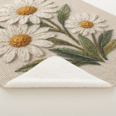 刺繍デイジーの花開く シェルパブランケット (3/4)