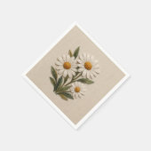 刺繍デイジーの花開く スタンダードカクテルナプキン (角)