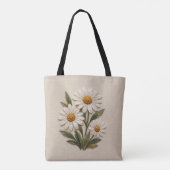 刺繍デイジーの花開く トートバッグ (裏面)