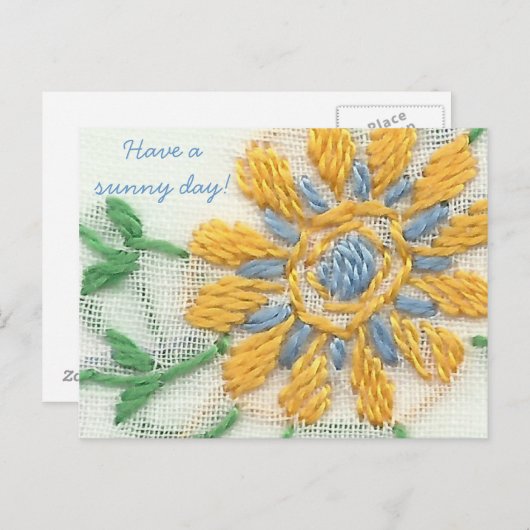 刺繍デイジーはがき ポストカード (正面/裏面)