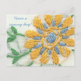 刺繍デイジーはがき ポストカード