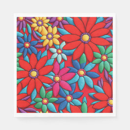 刺繍デイジーデザイン スタンダードランチョンナプキン