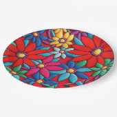 刺繍デイジーデザイン ペーパープレート (アングル)