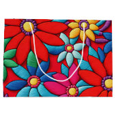 刺繍デイジーデザイン ラージペーパーバッグ (裏面)