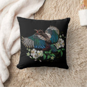 刺繍デザインマギピバーズホワイトフラワーブラック クッション (ブランケット)